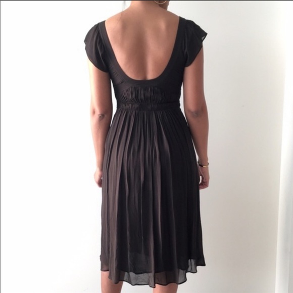 Theory Elsbeth Grecian Goddess Black Silk Dress 4 - Picture 3 of 5